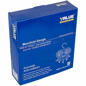 Манометричний колектор 2-вентильний VMG-2 R1234YF (R1234) Value + шланги 3шт.x900mm + 2 муфти