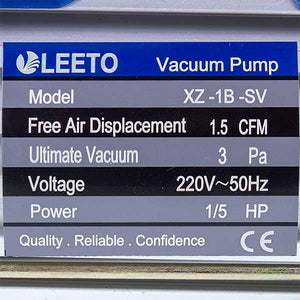Вакуумний насос з манометром LEETO XZ-1B-SV (1 ступ. 42 л/хв.)