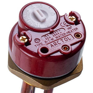 Тін для бойлера із термостатом 2500W (мідний) L=280mm, фланець 54mm 1 трубка під датчик