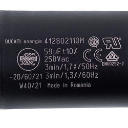 Конденсатор пусковий Robot Coupe 600018 DUCATI 59uF 250V 68,5x36,5mm (4 контакта)