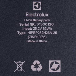 Акумулятор для акумуляторного пилососа Electrolux 900923377 ZE150 25V Li-ion 2.5Ah