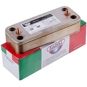 Теплообмінник пластинчастий ГВП Zilmet (14 пл.) для газового котла Ariston, Chaffoteaux 17B1901444