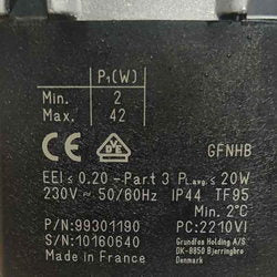 Високоефективний циркуляційний насос Grundfos UPM3 15-60 2-42 Вт для конденсаційного котла Viessmann 7876449