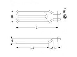 Тен нагрівач для гриля Zanussi, Electrolux KGR, WGR, E9GRE серії 2500Вт, 400В, фланець 60x30мм