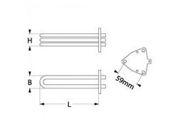 Тен бойлера для кавомашини Faema, Grimac, La Cimbali 1800Вт, 230В, фланець 59мм