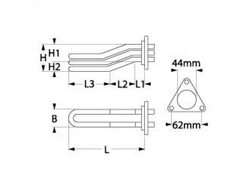 Тен бойлера для кавомашини Rancilio BASIC, CLASSE серії 4300Вт, 230В, фланець