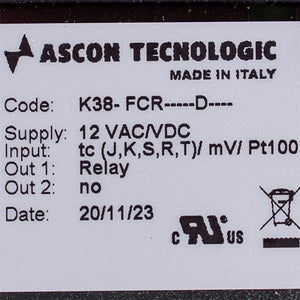 Temperature Controller (Electronic Regulator) K38 TECNOLOGIC 379486