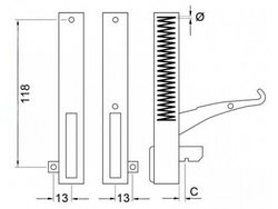 Петля дверей Electrolux, Gierre, Mareno, MBM 700013 ліва
