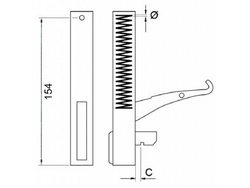 Петля дверей шарнір для конвекційної печі, піцца печі Cookmax, GAM, Piron, Smeg