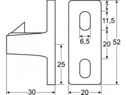 Крючок замка дверей холодильного обладнаня Fermod, Zamak