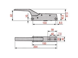 Ручка дверей Fermod G791 для пароконвектомата Eloma, Angelo Po, Foinox, Küppersbusch, Lainox