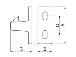 Зацеп, крючок замка дверей для пароконвектомата Coven, Lainox, Bertos