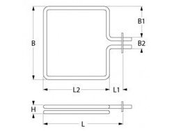 Тен для пароконвектомата, конвекційної печі Electrolux, Zanussi 415351 2500W 230V фланець 70x20mm