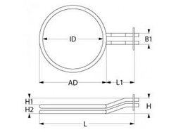 Тен для пароконвектомата Electrolux, Zanussi 415654 5666W 230V фланець 80x45mm