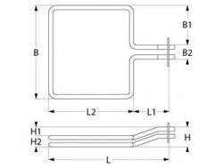 Тен для пароконвектомата, конвекційної печі Electrolux, Zanussi 415657 4500W 230V фланець 76x50mm