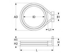 Тен для пароконвектомата, конвекційної печі Wiesheu-Wiwa 415823 8000W 380V фланець 70x22mm