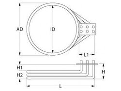 Тен для пароконвектомата Convotherm 420156 6800W 230V фланець 90x70mm