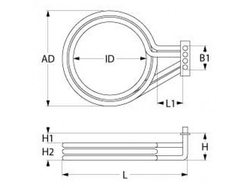 Тен для пароконвектомата Equipe, Bartscher, Garbin 420534 4000W 230V фланець 100x22mm