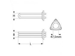 Тен бойлера для пароконвектомата Electrolux, Zanussi 415063 17000W 230V