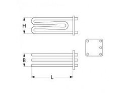 Тен бойлера для пароконвектомата Rational, Metos, Alba 418369 9000W 230V фланець 82x82mm