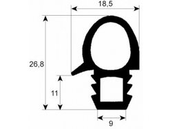 Уплотнитель двери резинка для пароконвектомата Eloma EDA, EDB, EDC 6ур.серии, 645х460мм