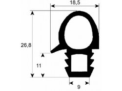 Уплотнитель двери резинка для пароконвектомата Eloma, Falcon, Palux 10ур.серии 645x700мм