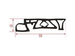 Ущільнення дверей резинка, візка-шпильки для пароконвектомата Krefft, Metos, Rational RT2400194 2400194 780мм