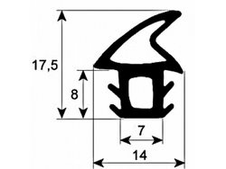 Ушільнення дверей резинка для конвекційної печі Smeg ALFA200, ALFA201, ALFA241 серії 2160мм