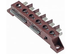 Колодка клемна планка підключення обладнання 6 контактів, 40А, 450В