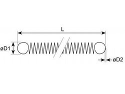 Пружина розтягування для посудомиючої машин Zanussi, Electrolux LS10, LS14, WT60, EHTA серії ø40x750мм