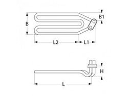 Тен бака, ванни для посудомийної машини Electrolux LS, WT, ZUCI серії, 2200Вт, 220В, фланець 50x26мм
