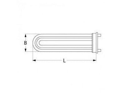 Тен бойлера для посудомийної машини Hobart 416288 4880W 254V фланець 70x18mm