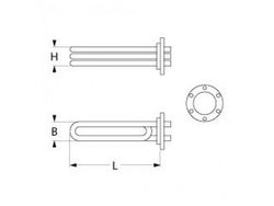 Тін бойлера для посудомийної машини Fagor, Edesa 416614 9000W 230V L=425mm B=50mm