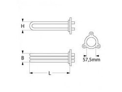 Тін бойлера для посудомийної машини Angelo Po, Silanos 418249 10000W 230V L=512mm B=50mm