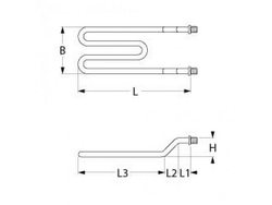 Тен бака, ванни для посудомийної машини Cookmax, Meiko DV80, DV120 серії 1000-1500Вт, 200-250В, фланець різьб. M14x1,5