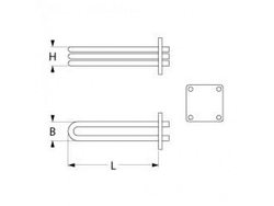 Тін бойлера для посудомийної машини Elframo, Komel, MBM 420213 9000W 240V L=483mm B=46mm фланець 81х96мм