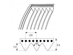 Ремінь для слайсера Megadyne 697613 TB2-295х8 помаранчевий