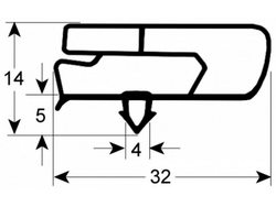 Ущільнення дверей резинка для холодильної шафи Fagor AF, AFP серії 615х1435мм. проф.9797