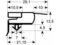 Уплотнитель двери резинка для холодильного стола Electrolux, Alpeninox RCS, RDS серии 394x567мм проф.9773