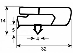 Уплотнитель двери резинка для холодильного стола Fagor MSP, MPP, MPN серии 365х560мм. проф.9797