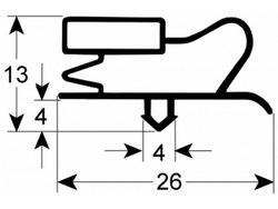 Уплотнитель двери резинка для холодильного стола Fagor MFP, MEP серии 380x585мм. проф.9013