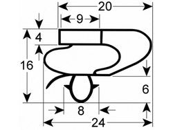 Ущільнення дверей резинка для холодильного стола Tefcold 460x595мм проф.9150