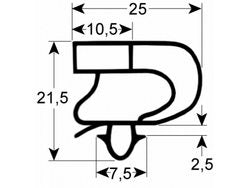 Уплотнитель двери резинка для холодильного стола Forcar GN, PZ, SNACK серии 385х595мм проф.9041