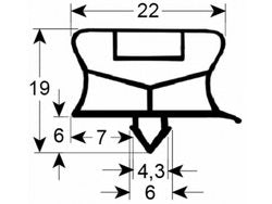 Ущільнення ящика резинка для холодильного стола Electrolux, Zanussi RCSN, HB серії 395x260мм проф.9794