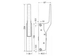 Ручка дверей Fermod type 790, 791, 795, 796 для холодильного обладнання