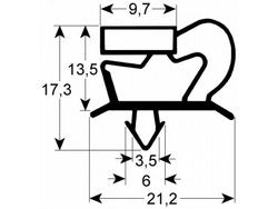 Уплотнитель двери резинка для холодильного стола Apach, Tecnodom, DGD 455x625мм. проф.9048