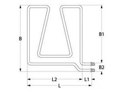 Тен для жарочного шафи, духовки 2000Вт, 230В, фланець різьб. M14x1,5
