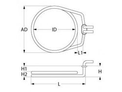 Тіни для теплового обладнання Rieber BKW серії 2400Вт, 230В, фланець 50x26мм 33010161