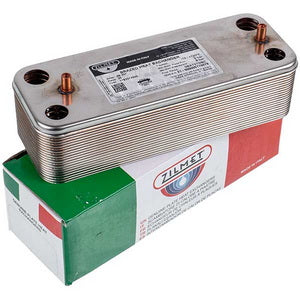 Теплообмінник пластинчастий ГВП Zilmet (20 пл.) для газового котла Baxi Eco, Luna 3, Fourtech, Westen Pulsar 17B2072000