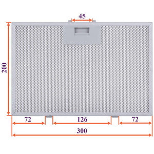 Фільтр жировий (метал.) для витяжки 300x200x8mm (під защіпки, універсальний)